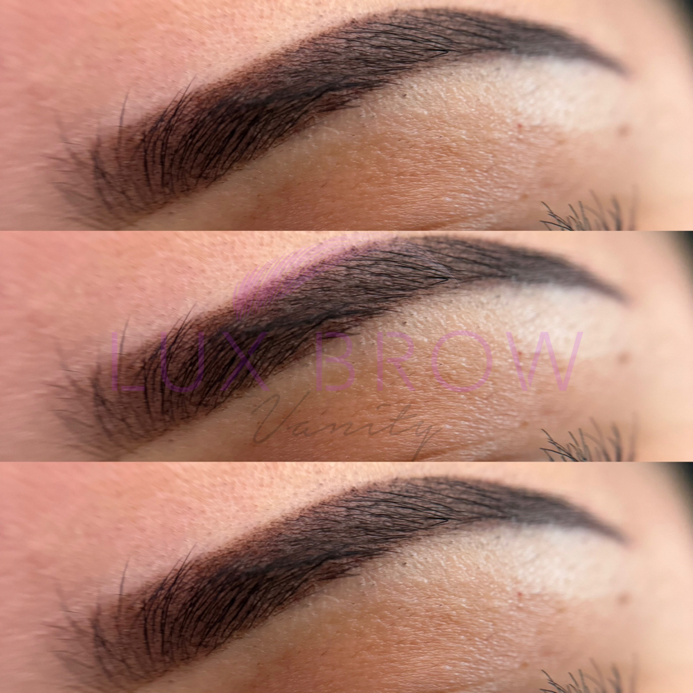 A collection of ombré brow details.