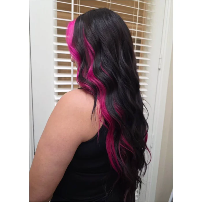 Vivid pink hair color from New Image by Dani’s portfolio.